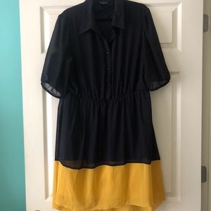 High low color block dress